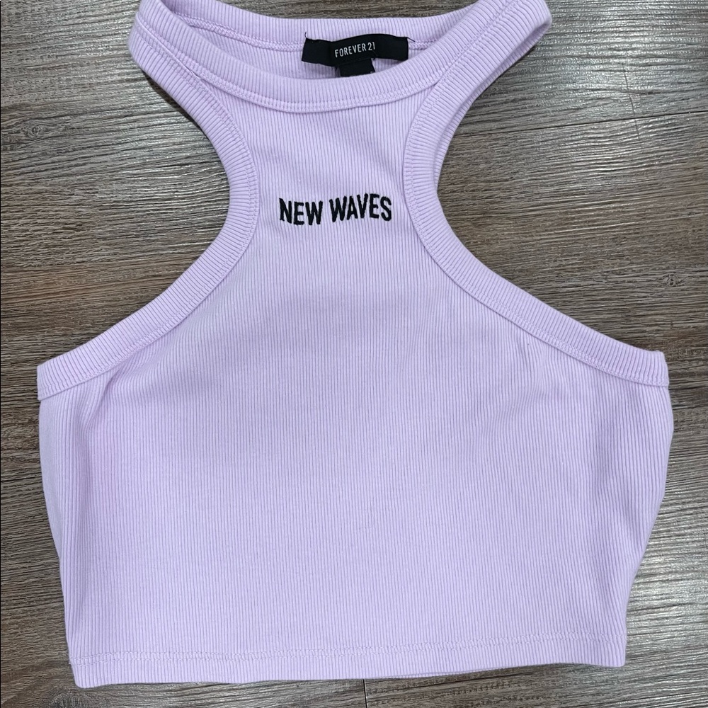 F21 crop high neck